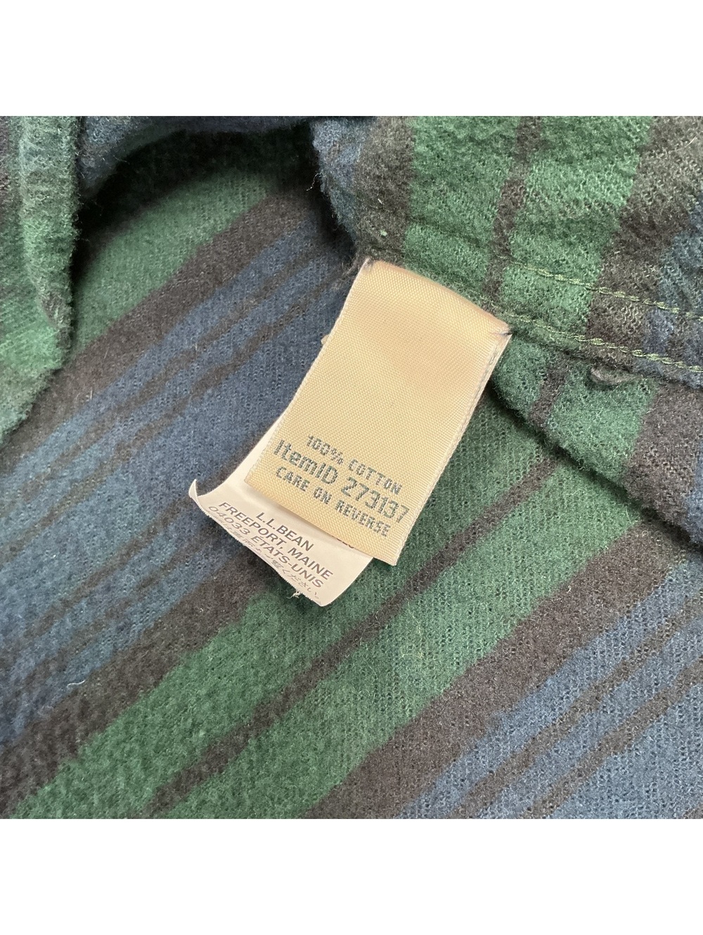 L.L.Bean Flannel Women Medium Blackwatch Plaid Relaxed Fit Button Up 100% Cotton - Picture 4 of 7